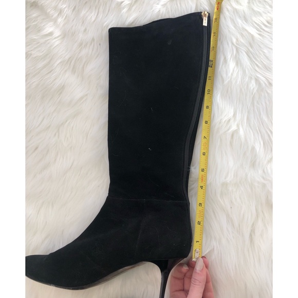 Jimmy Choo Black Suede Tall Low Heel Boots - Picture 7 of 8